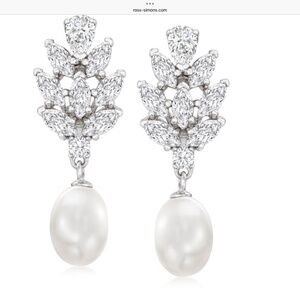 Ross Simons pearl and rhinestone earrings